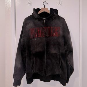 Pleasures Zip Up with Graphic Logo on Back